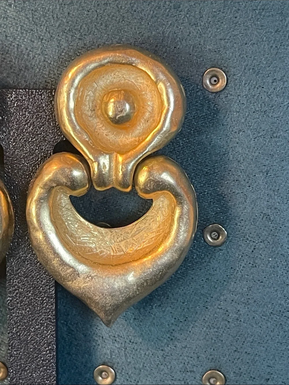 Vintage Anne Klein Runway Aesthetic Gold-Tone Door-Knocker Clip On Earrings